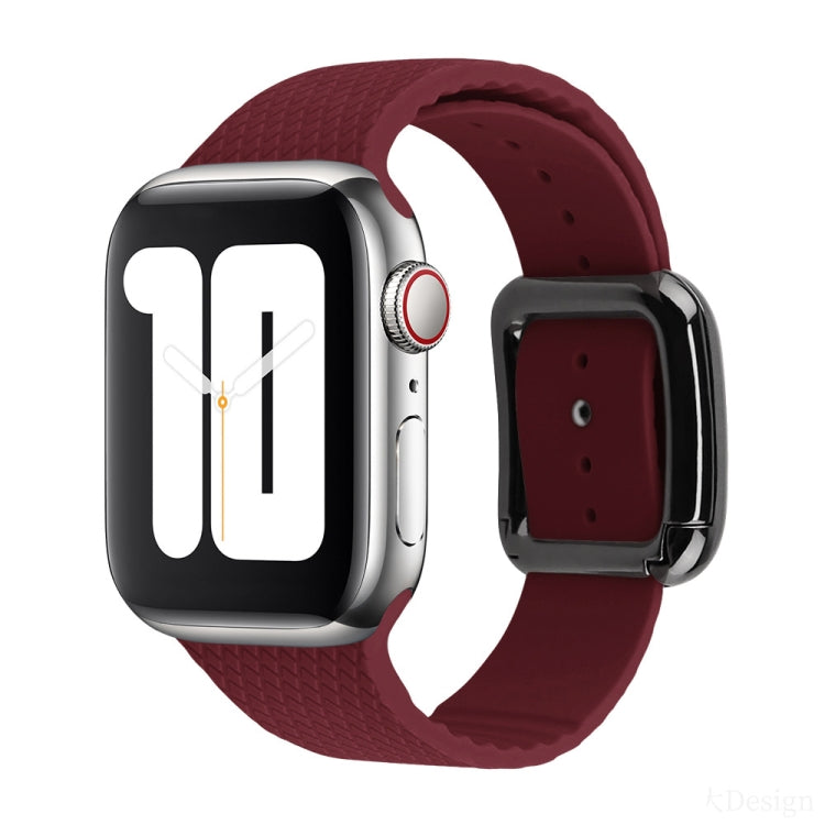 ブラックバックルシリコンウォッチバンド、Apple Watch Series 7 41mm / 6&SE&5&4 40mm / 3&2&1 38mm用