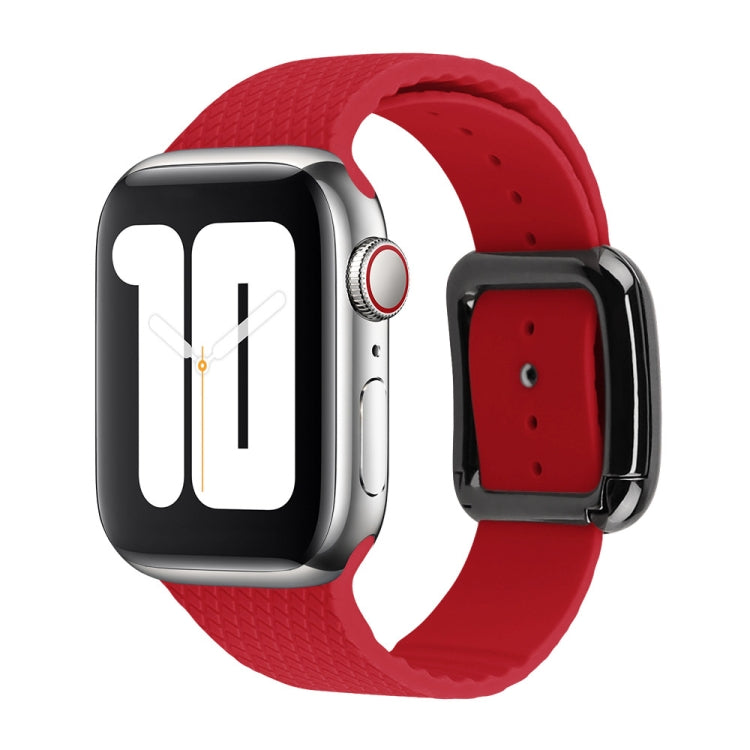 ブラックバックルシリコンウォッチバンド、Apple Watch Series 7 41mm / 6&SE&5&4 40mm / 3&2&1 38mm用