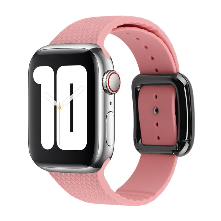 ブラックバックルシリコンウォッチバンド、Apple Watch Series 7 41mm / 6&SE&5&4 40mm / 3&2&1 38mm用