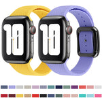 ブラックバックルシリコンウォッチバンド、Apple Watch Series 7 41mm / 6&SE&5&4 40mm / 3&2&1 38mm用