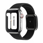 Apple Watchシリーズ用ブラックバックルシリコンウォッチバンド、7 45mm / 6&SE&5&4 44mm / 3&2&1 42mm