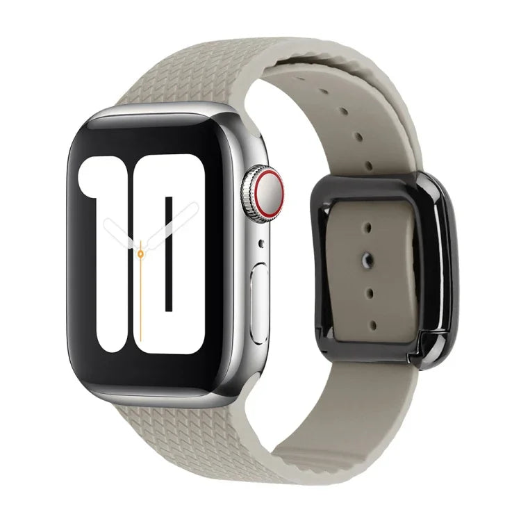 Apple Watchシリーズ用ブラックバックルシリコンウォッチバンド、7 45mm / 6&SE&5&4 44mm / 3&2&1 42mm