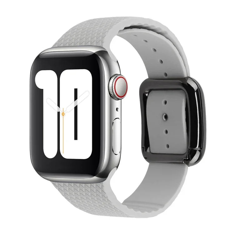 Apple Watchシリーズ用ブラックバックルシリコンウォッチバンド、7 45mm / 6&SE&5&4 44mm / 3&2&1 42mm