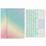 H-102CS タッチバックライト Bluetoothキーボードレザーケース 後部三つ折りホルダー付き、iPad 10.2 2020 & 2019 / Pro 10.5インチ用