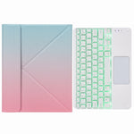 H-102CS タッチバックライト Bluetoothキーボードレザーケース 後部三つ折りホルダー付き、iPad 10.2 2020 & 2019 / Pro 10.5インチ用