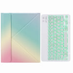 H-102S モノクロバックライト Bluetoothキーボードレザーケース 後部三つ折りホルダー付き、iPad 10.2 2020 & 2019 / Pro 10.5インチ用、iPad 9.7 2018 & 2017用、iPad Pro 11インチ 2021 & 2020 & 2018 / Air 2020 10.9用