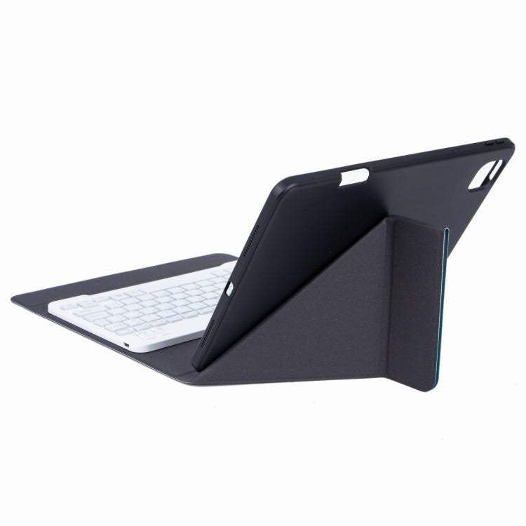 H-102S モノクロバックライト Bluetoothキーボードレザーケース 後部三つ折りホルダー付き、iPad 10.2 2020 & 2019 / Pro 10.5インチ用、iPad 9.7 2018 & 2017用、iPad Pro 11インチ 2021 & 2020 & 2018 / Air 2020 10.9用