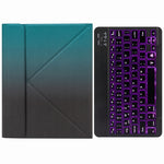 H-102S モノクロバックライト Bluetoothキーボードレザーケース 後部三つ折りホルダー付き、iPad 10.2 2020 & 2019 / Pro 10.5インチ用、iPad 9.7 2018 & 2017用、iPad Pro 11インチ 2021 & 2020 & 2018 / Air 2020 10.9用
