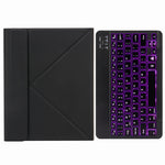 H-102S モノクロバックライト Bluetoothキーボードレザーケース 後部三つ折りホルダー付き、iPad 10.2 2020 & 2019 / Pro 10.5インチ用、iPad 9.7 2018 & 2017用、iPad Pro 11インチ 2021 & 2020 & 2018 / Air 2020 10.9用
