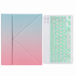 H-102S モノクロバックライト Bluetoothキーボードレザーケース 後部三つ折りホルダー付き、iPad 10.2 2020 & 2019 / Pro 10.5インチ用、iPad 9.7 2018 & 2017用、iPad Pro 11インチ 2021 & 2020 & 2018 / Air 2020 10.9用