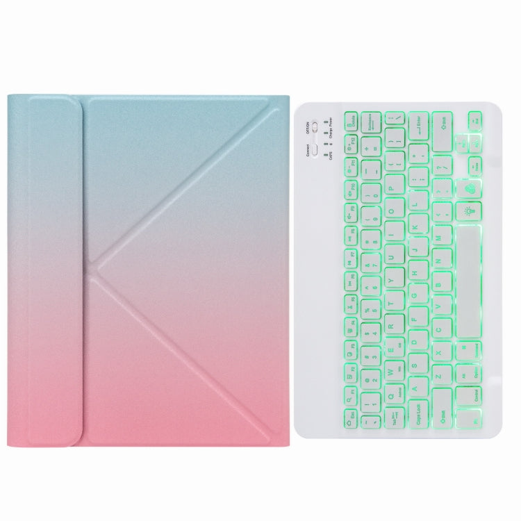 H-102S モノクロバックライト Bluetoothキーボードレザーケース 後部三つ折りホルダー付き、iPad 10.2 2020 & 2019 / Pro 10.5インチ用、iPad 9.7 2018 & 2017用、iPad Pro 11インチ 2021 & 2020 & 2018 / Air 2020 10.9用