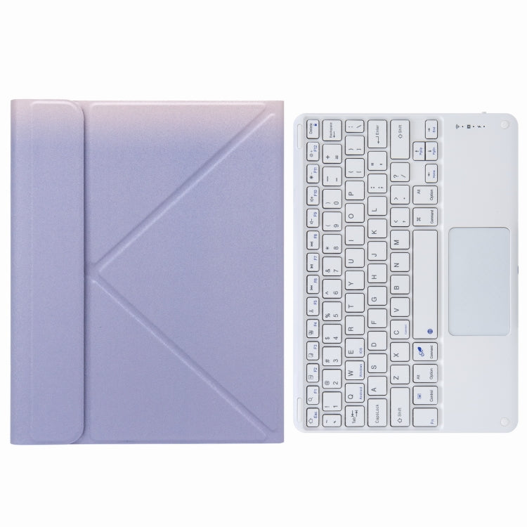 H-097C タッチ Bluetoothキーボードレザーケース 後部三つ折りホルダー付き、iPad 9.7 2018 & 2017用、iPad Pro 11インチ 2021 & 2020 & 2018 / Air 2020 10.9用