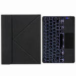 H-097CS タッチバックライト Bluetoothキーボードレザーケース 後部三つ折りホルダー付き、iPad 9.7 2018 & 2017用、iPad Pro 11インチ 2021 & 2020 & 2018 / Air 2020 10.9用