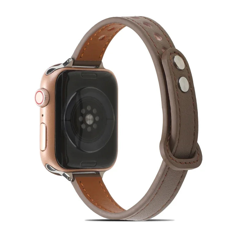 Apple Watchシリーズ用ダブルリベットレザーストラップバンド、7 41mm / 6&SE&5&4 40mm / 3&2&1 38mm、7 45mm / 6&SE&5&4 44mm / 3&2&1 42mm