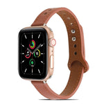 Apple Watchシリーズ用ダブルリベットレザーストラップバンド、7 41mm / 6&SE&5&4 40mm / 3&2&1 38mm、7 45mm / 6&SE&5&4 44mm / 3&2&1 42mm