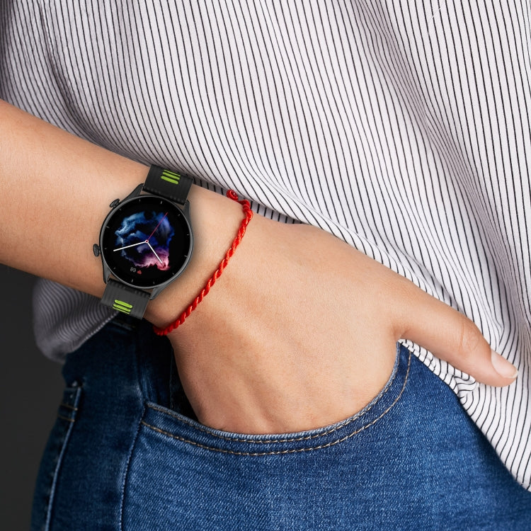 Two-color Stripe Silicone Watchband, For Amazfit GTR 3/GTR 3 Pro/GTR 2, For Huawei Watch GT3 46mm