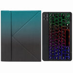 H-102S3 トライカラーバックライト Bluetoothキーボード レザーケース 後部三つ折りホルダー付き、iPad 10.2 2020 & 2019 / Pro 10.5インチ用、iPad 9.7 2018 & 2017用、iPad Pro 11インチ 2021 & 2020 & 2018 / Air 2020 10.9用