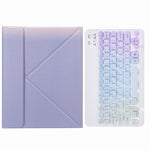 H-102S3 トライカラーバックライト Bluetoothキーボード レザーケース 後部三つ折りホルダー付き、iPad 10.2 2020 & 2019 / Pro 10.5インチ用、iPad 9.7 2018 & 2017用、iPad Pro 11インチ 2021 & 2020 & 2018 / Air 2020 10.9用
