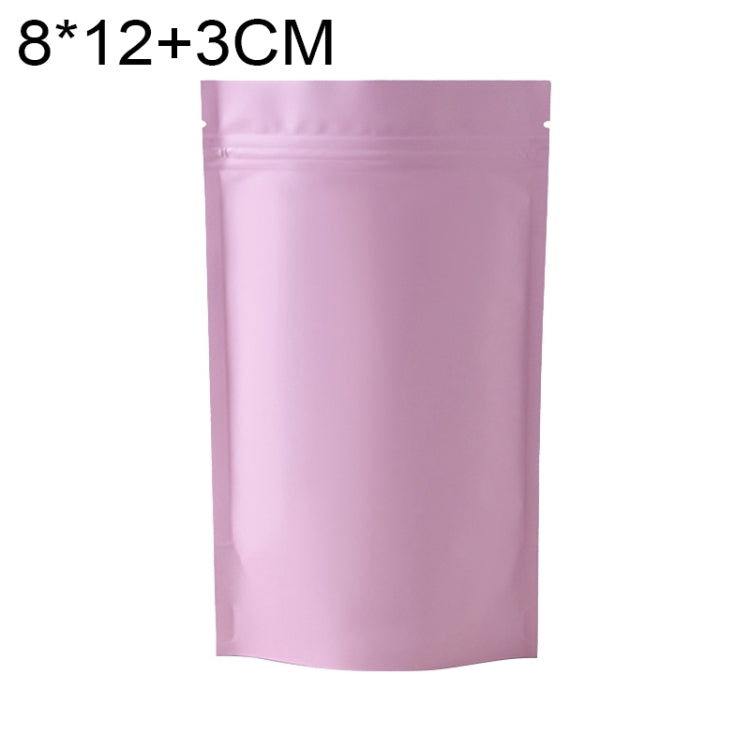 100枚セット マットアルミホイルスナックスタンドアップパウチ、8x12+3cm、9x13+3cm、10x15+3cm、12x20+4cm