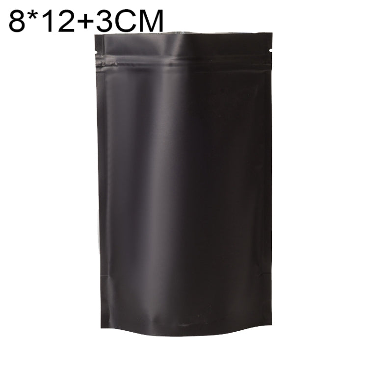 100枚セット マットアルミホイルスナックスタンドアップパウチ、8x12+3cm、9x13+3cm、10x15+3cm、12x20+4cm