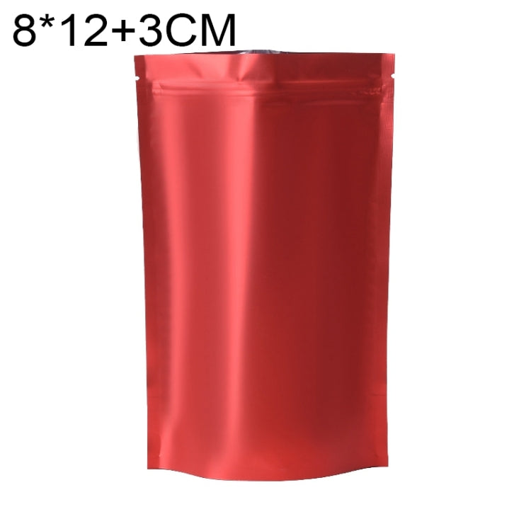 100枚セット マットアルミホイルスナックスタンドアップパウチ、8x12+3cm、9x13+3cm、10x15+3cm、12x20+4cm