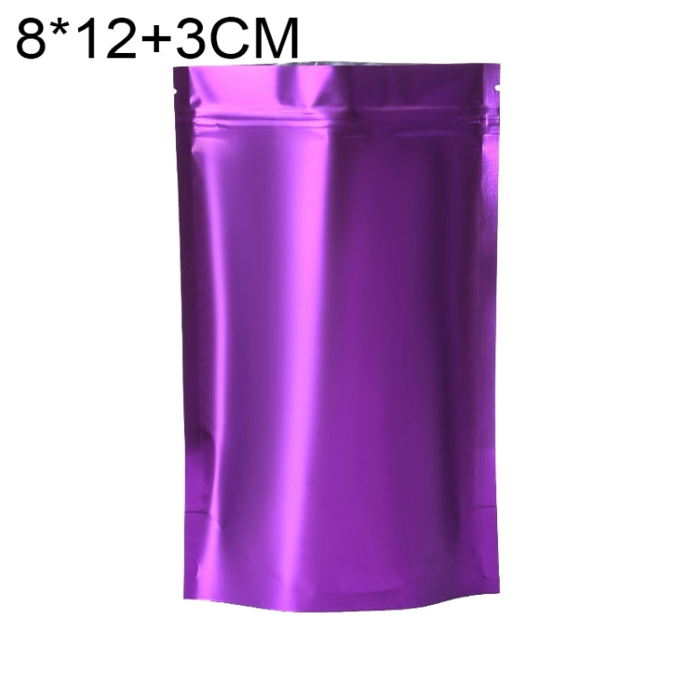 100枚セット マットアルミホイルスナックスタンドアップパウチ、8x12+3cm、9x13+3cm、10x15+3cm、12x20+4cm