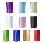 100枚セット マットアルミホイルスナックスタンドアップパウチ、8x12+3cm、9x13+3cm、10x15+3cm、12x20+4cm