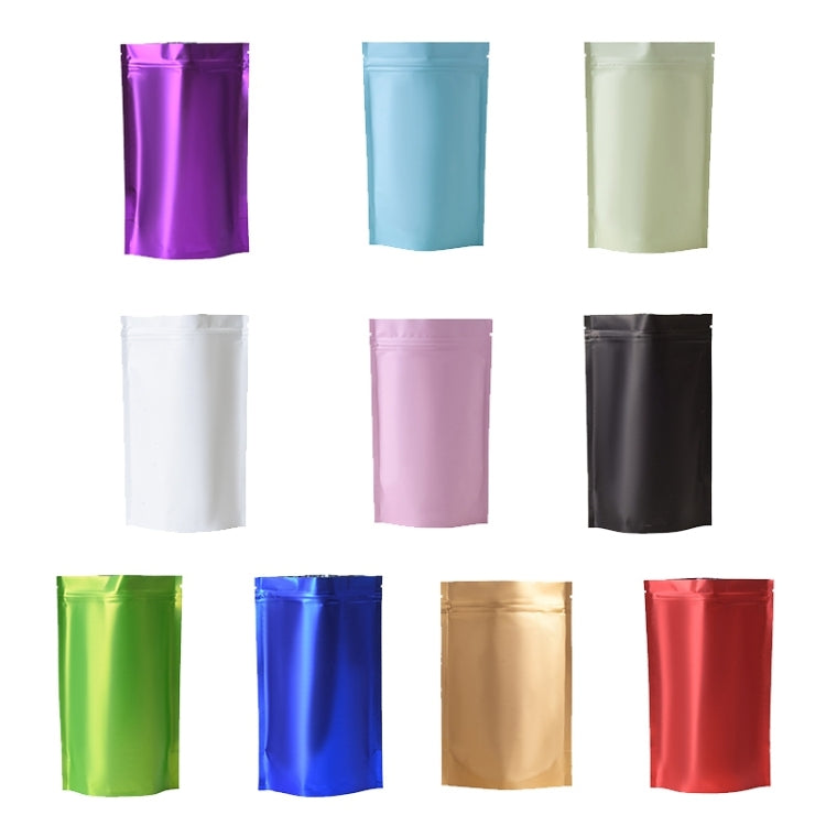 100枚セット マットアルミホイルスナックスタンドアップパウチ、8x12+3cm、9x13+3cm、10x15+3cm、12x20+4cm