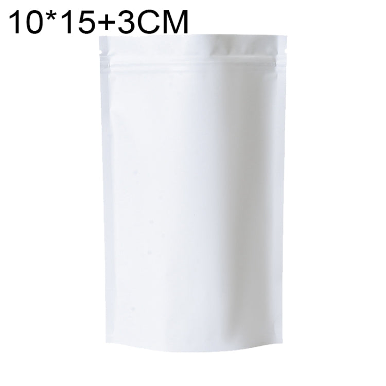 100枚セット マットアルミホイルスナックスタンドアップパウチ、8x12+3cm、9x13+3cm、10x15+3cm、12x20+4cm