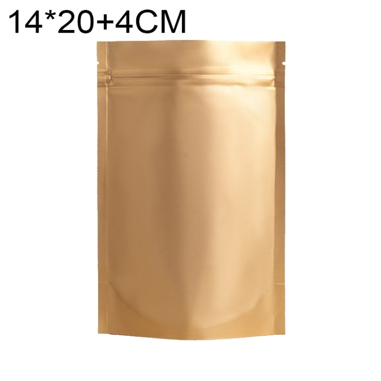 100枚セット マットアルミホイルスナックスタンドアップパウチ、14x20+4cm、15x22+4cm、16x24+4cm、18x26+4cm