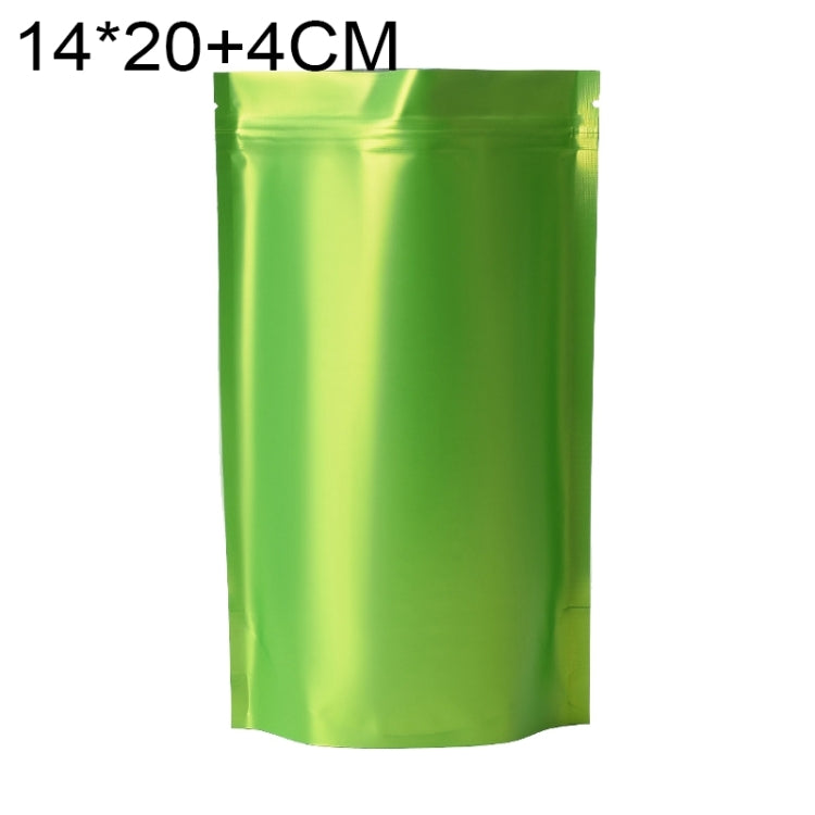 100枚セット マットアルミホイルスナックスタンドアップパウチ、14x20+4cm、15x22+4cm、16x24+4cm、18x26+4cm