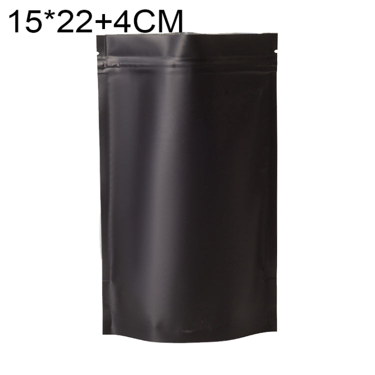 100枚セット マットアルミホイルスナックスタンドアップパウチ、14x20+4cm、15x22+4cm、16x24+4cm、18x26+4cm