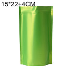 100枚セット マットアルミホイルスナックスタンドアップパウチ、14x20+4cm、15x22+4cm、16x24+4cm、18x26+4cm