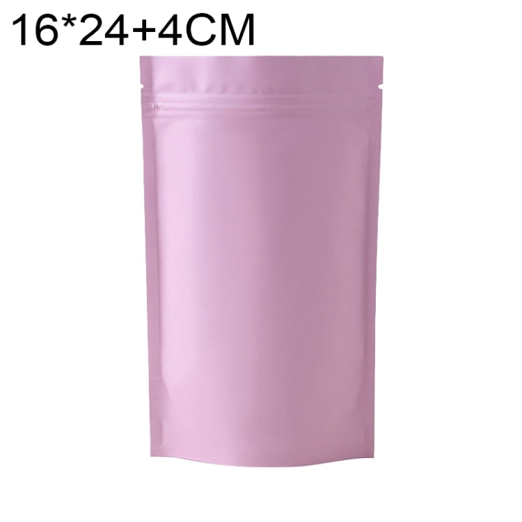 100枚セット マットアルミホイルスナックスタンドアップパウチ、14x20+4cm、15x22+4cm、16x24+4cm、18x26+4cm