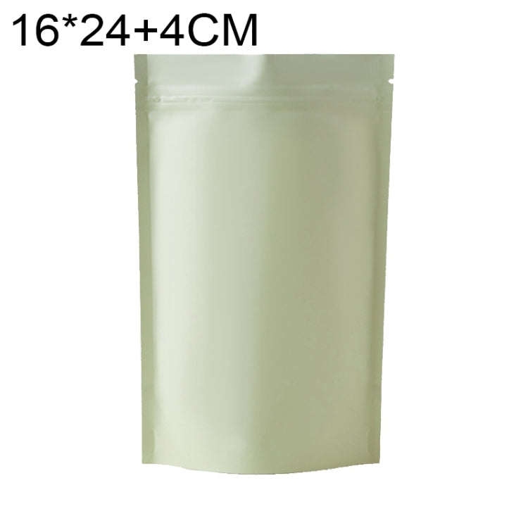 100枚セット マットアルミホイルスナックスタンドアップパウチ、14x20+4cm、15x22+4cm、16x24+4cm、18x26+4cm