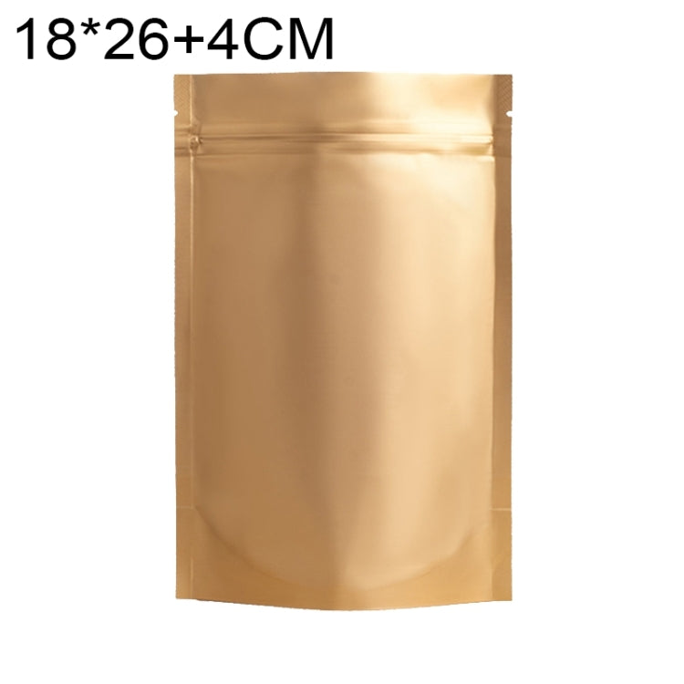 100枚セット マットアルミホイルスナックスタンドアップパウチ、14x20+4cm、15x22+4cm、16x24+4cm、18x26+4cm