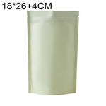 100枚セット マットアルミホイルスナックスタンドアップパウチ、14x20+4cm、15x22+4cm、16x24+4cm、18x26+4cm