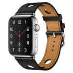PU Silver Buckle Watchband For Apple Watch Series, 7 41mm / 6&SE&5&4 40mm / 3&2&1 38mm, 7 45mm / 6&SE&5&4 44mm / 3&2&1 42mm
