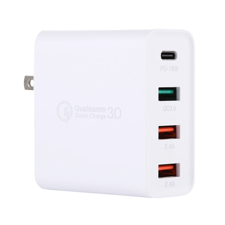 A3 PD 18W USB-C / Type-C + QC3.0 USB + デュアルUSBインターフェース トラベルチャージャー、USプラグ、EUプラグ、UKプラグ