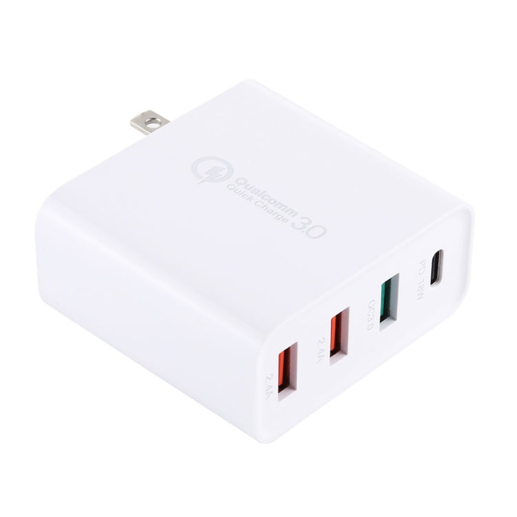 A3 PD 18W USB-C / Type-C + QC3.0 USB + デュアルUSBインターフェース トラベルチャージャー、USプラグ、EUプラグ、UKプラグ