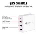 A3 PD 18W USB-C / Type-C + QC3.0 USB + デュアルUSBインターフェース トラベルチャージャー、USプラグ、EUプラグ、UKプラグ