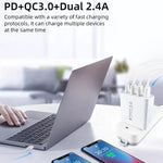 A3 PD 18W USB-C / Type-C + QC3.0 USB + デュアルUSBインターフェース トラベルチャージャー、USプラグ、EUプラグ、UKプラグ
