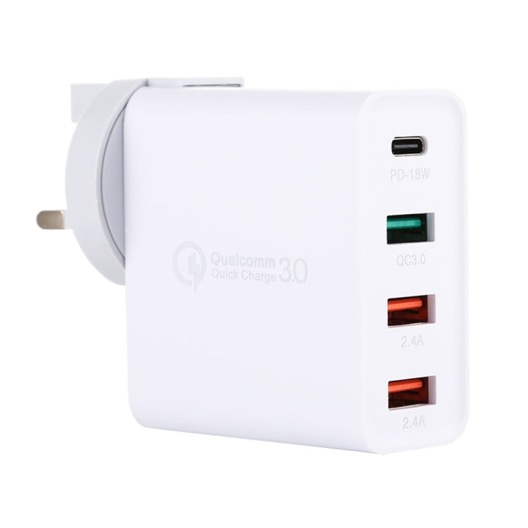 A3 PD 18W USB-C / Type-C + QC3.0 USB + デュアルUSBインターフェース トラベルチャージャー、USプラグ、EUプラグ、UKプラグ