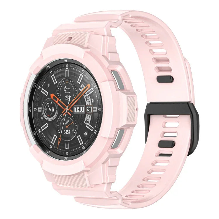カーボンファイバースポーツシリコン一体型ウォッチバンド、Samsung Galaxy Watch4 Classic 42mm用