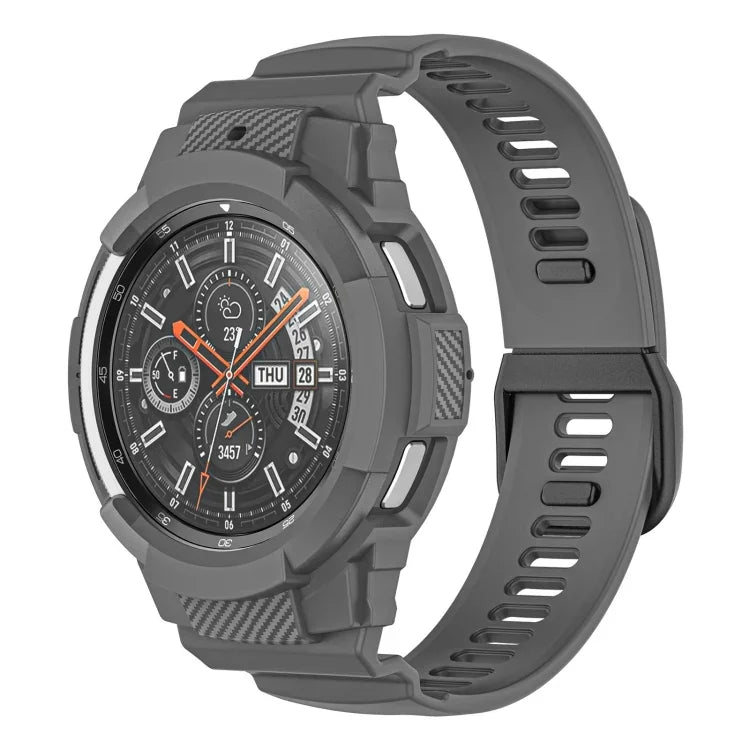 カーボンファイバースポーツシリコン一体型ウォッチバンド、Samsung Galaxy Watch4 Classic 42mm用