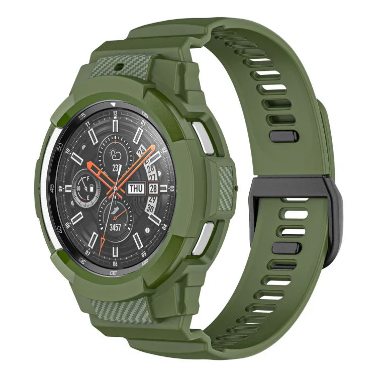 カーボンファイバースポーツシリコン一体型ウォッチバンド、Samsung Galaxy Watch4 Classic 42mm用