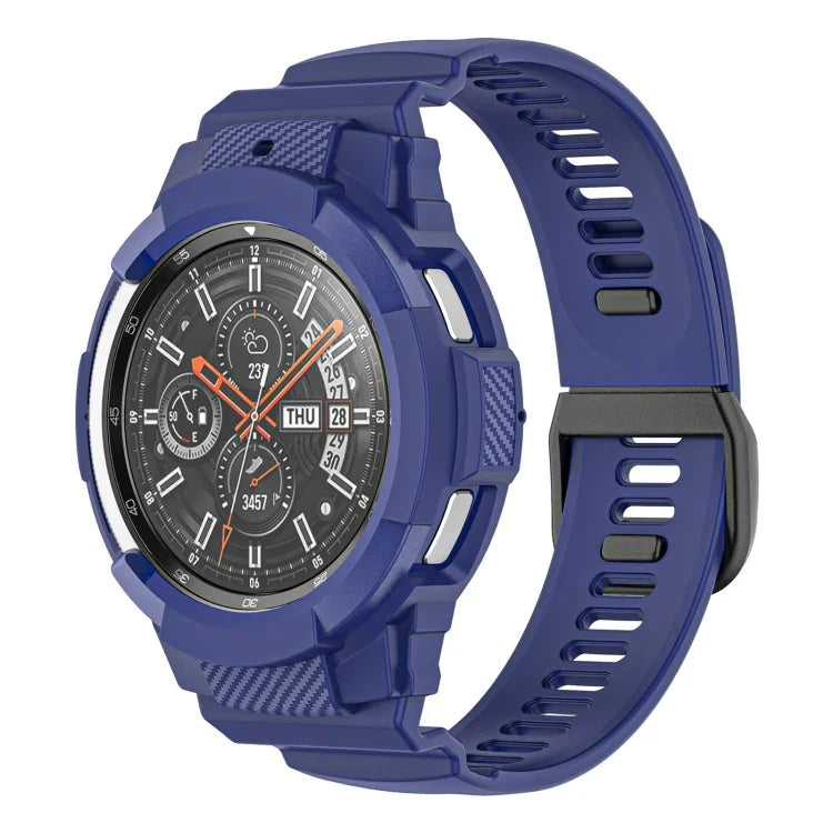 カーボンファイバースポーツシリコン一体型ウォッチバンド、Samsung Galaxy Watch4 Classic 42mm用