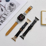 D字型スチール＋本革ストラップ、Apple Watchシリーズ用、7 41mm / 6&SE&5&4 40mm / 3&2&1 38mm、7 45mm / 6&SE&5&4 44mm / 3&2&1 42mm
