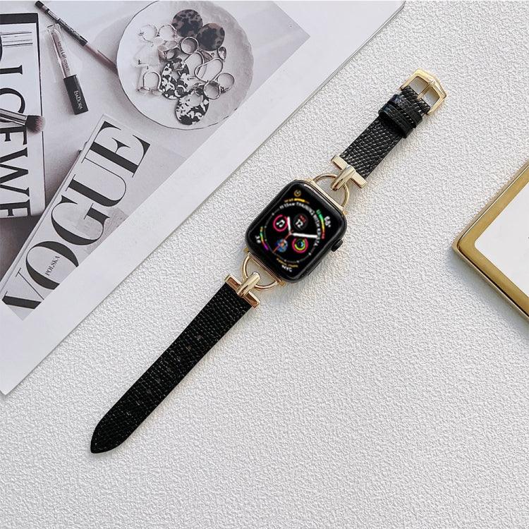 D字型スチール＋本革ストラップ、Apple Watchシリーズ用、7 41mm / 6&SE&5&4 40mm / 3&2&1 38mm、7 45mm / 6&SE&5&4 44mm / 3&2&1 42mm
