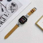 D字型スチール＋本革ストラップ、Apple Watchシリーズ用、7 41mm / 6&SE&5&4 40mm / 3&2&1 38mm、7 45mm / 6&SE&5&4 44mm / 3&2&1 42mm